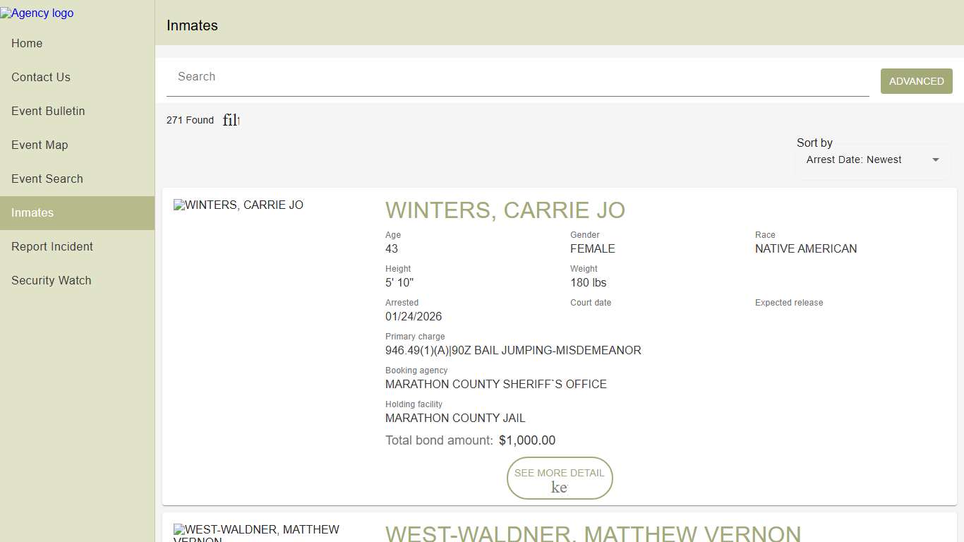 Wausau Police Department Police To Citizen Police to Citizen - Inmates catalog